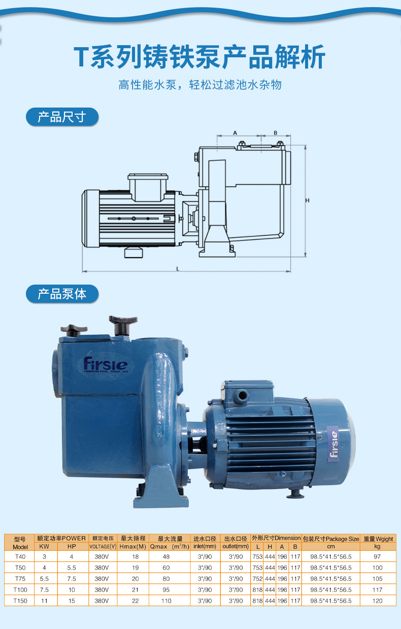 法思乐T系列铸铁循环水泵(图4)